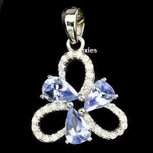 DAZZLING REAL TANZANITE 925 STERLING SILVER PENDANT