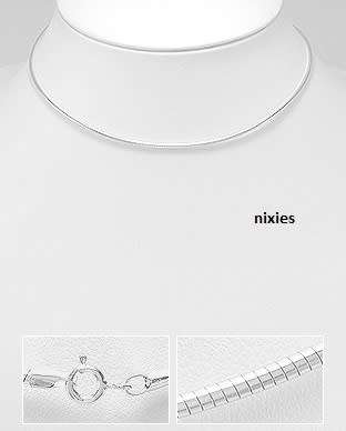 REMARKABLE 925 STERLING SILVER OMEGA CHOKER CHAIN - 11.90G