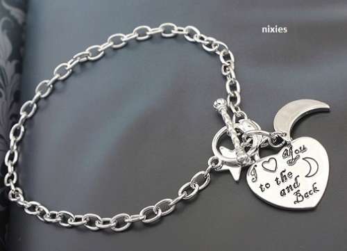 "LOVE YOU TO THE MOON" STERLING SILVER BRACELET