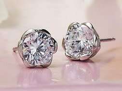 925 STERLING SILVER SWAROVSKI DIAMOND ROUND STUDS