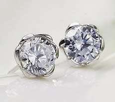 925 STERLING SILVER SWAROVSKI DIAMOND ROUND STUDS