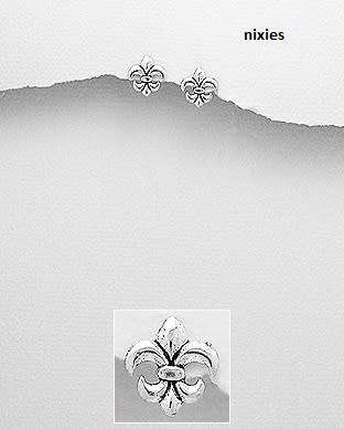 GORGEOUS 925 STERLING SILVER FLEUR DE LIS EARRINGS