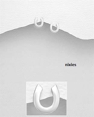 ADORABLE SMALL 925 STERLING SILVER HORSE SHOE STUDS