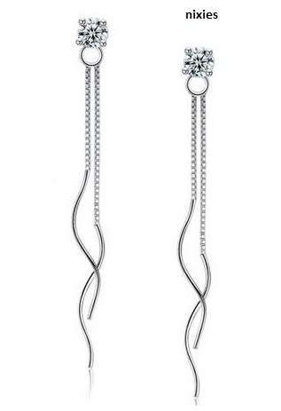 SPARKLING 925 STERLING SILVER DANGLING & STUD EARRINGS