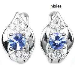 **LOW START** EXTRAORDINARY TANZANITE 925 STERLING SILVER EARRINGS
