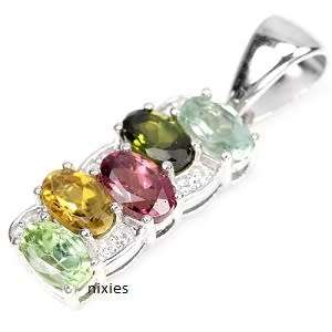 STUNNING REAL TOURMALINE 925 STERLING SILVER PENDANT