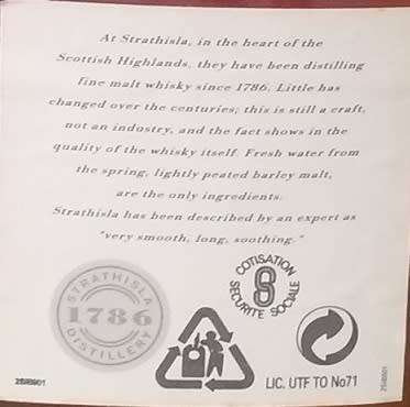 RARE 12 YEAR OLD STRATHISLA SINGLE MALT SCOTCH WHISKY