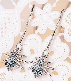 AWESOME STERLING SILVER FILLED DANGLING SPIDER EARRINGS