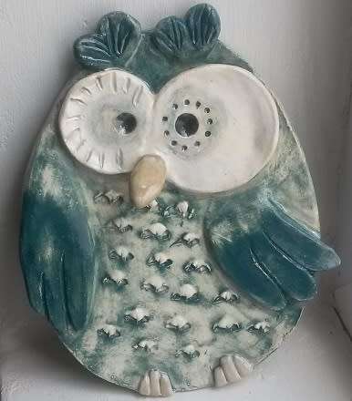 HANDMADE CERAMIC OWL (READY TO HANG)