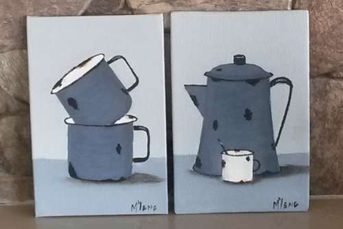 LAST OF - 2 BEAUTIFUL SMALL DECORATIVE PAINTINGS