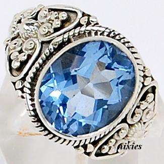 AWESOME  PURE 925 STERLING SILVER MYSTIC IOLITE RING - SIZE 8(Q)