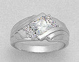 **R1350** PURE 925 STERLING SILVER DIAMOND CZ RING - SIZE 6(M)