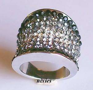 SPARKLING TIBETAN SILVER CRYSTAL RING - SIZE 6(M)
