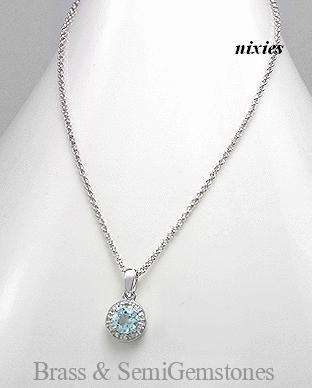 DAZZLING  DIAMOND & BLUE TOPAZ NECKLACE