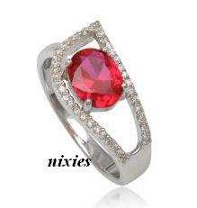 AMAZING  925 STERLING SILVER RUBY CZ RING - SIZE 9(S)
