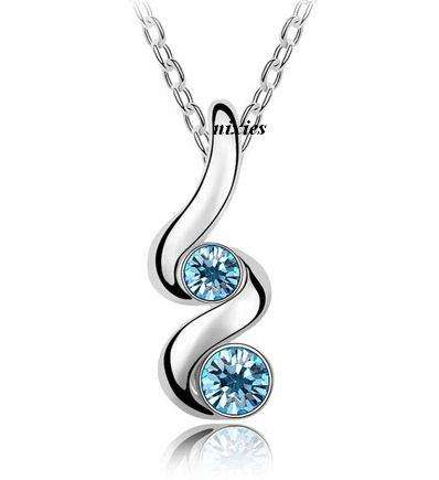 ADORABLE BLUE TOPAZ SWAROVSKI JOURNEY NECKLACE