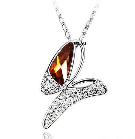 EYE CATCHING SPICE TOPAZ SWAROVSKI NECKLACE