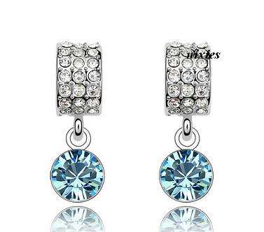 BLUE TOPAZ  SWAROVSKI EARRINGS