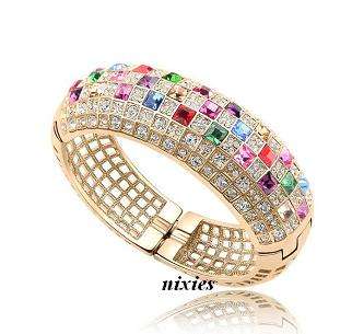 **NEW** DAZZLING BROAD SWAROVSKI BRACELET