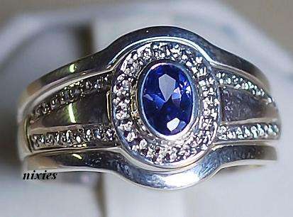 **NEW**  3 PIECE TANZANITE WEDDING SET  - SIZE 10(U)