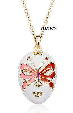 EYE CATCHING  SWAROVSKI "MASK"  PENDANT on chain