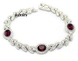 GORGEOUS RUBELLITE GARNET SWAROVSKI BRACELET