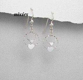 ADORABLE SOLID 925 STERLING SILVER DANGLING EARRINGS