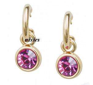 DAZZLING  PINK SAPPHIRE SWAROVSKI EARRINGS