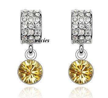 SPARKLING CITRINE  SWAROVSKI EARRINGS