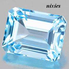 **FREE SHIPPING**  1CT VVS NATURAL BLUE TOPAZ OCTAGON