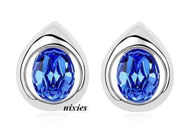 **NEW**    TANZANITE SWAROVSKI EARRING STUDS