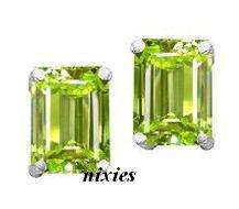 STRIKING REAL PERIDOT 925 STERLING SILVER STUDS