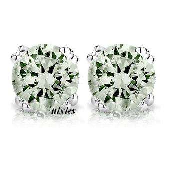 LOVELY 6mm REAL GREEN AMETHYST 925 STERLING SILVER STUDS