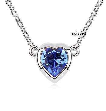 **NEW** STRIKING TANZANITE SWAROVSKI HEART NECKLACE