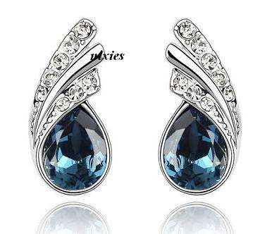 EXQUISITE LONDON BLUE TOPAZ SWAROVSKI EARRINGS