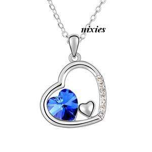DAZZLING TANZANITE SWAROVSKI  HEART NECKLACE