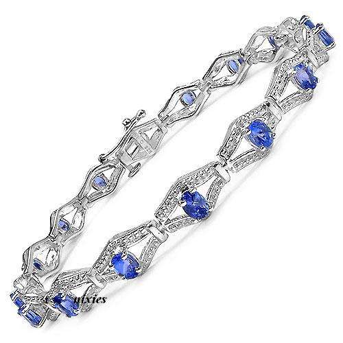 **NOW IN STOCK** EXQUISITE 2.72CTW GENUINE TANZANITE 925 STERLING SILVER BRACELET