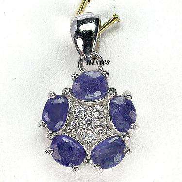 DAZZLING BLUE SAPPHIRE STERLING SILVER PENDANT