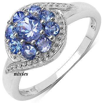 LOVELY 0.66CT TANZANITE 925 STERLING SILVER RING - SIZE 8(Q)