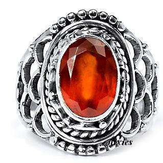 GENUINE GARNET 925 STERLING SILVER RING - SIZE 8(Q)