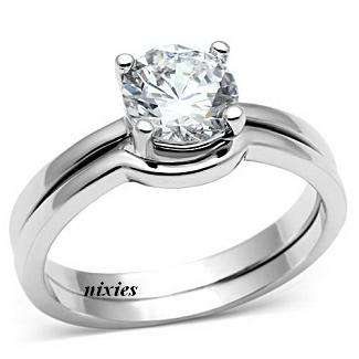 **NEW** SPARKLING SOLITAIRE DIAMOND CZ WEDDING SET  - SIZE 9(S)