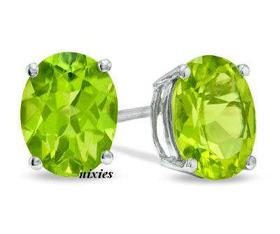CLASSIC 1.0CT REAL PERIDOT 925 STERLING SILVER STUDS