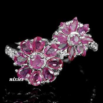 GENUINE 1.5CT GENUINE RUBY 925 STERLING SILVER RING - SIZE 8.5(R)