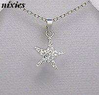 SHIMMERING 925 STERLING SILVER CRYSTAL  "SEA STAR" PENDANT