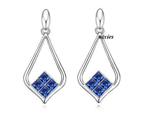 STRIKING TANZANITE SWAROVSKI DROP EARRINGS