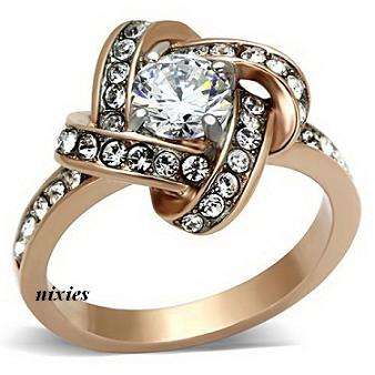 **NEW STOCK** 1.45CT ROSE GOLD DIAMOND CZ RING  - SIZE 10(U)