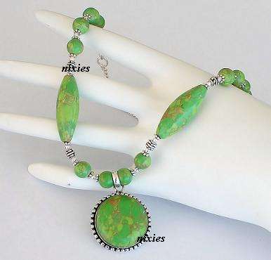 GLORIOUS GREEN COPPER TURQUOISE NECKLACE