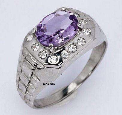 ELEGANT AMETHYST 925 STERLING SILVER RING - SIZE 9(S)
