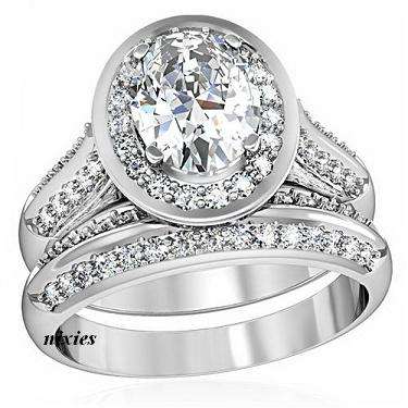 **WOW**  1.2CT DIAMOND CZ WEDDING SET  - SIZE 8(Q)