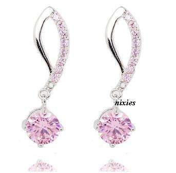 ELEGANT PINK KUNZITE CZ EARRINGS